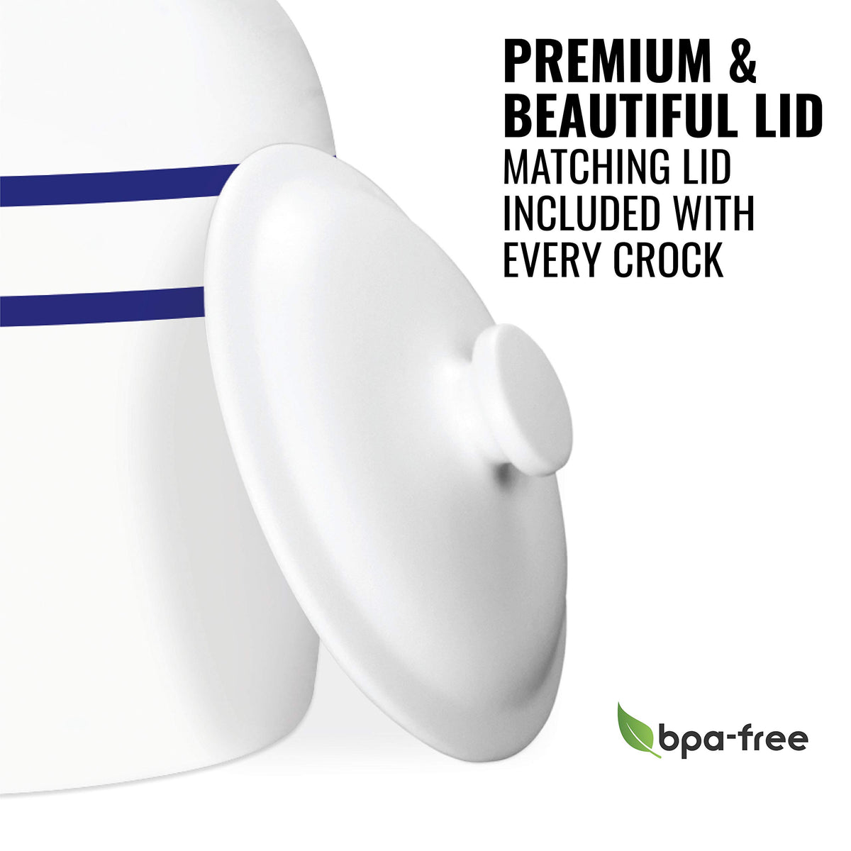 Porcelain Ceramic Crock Water Dispenser with Stainless Steel Faucet and Lid D3714