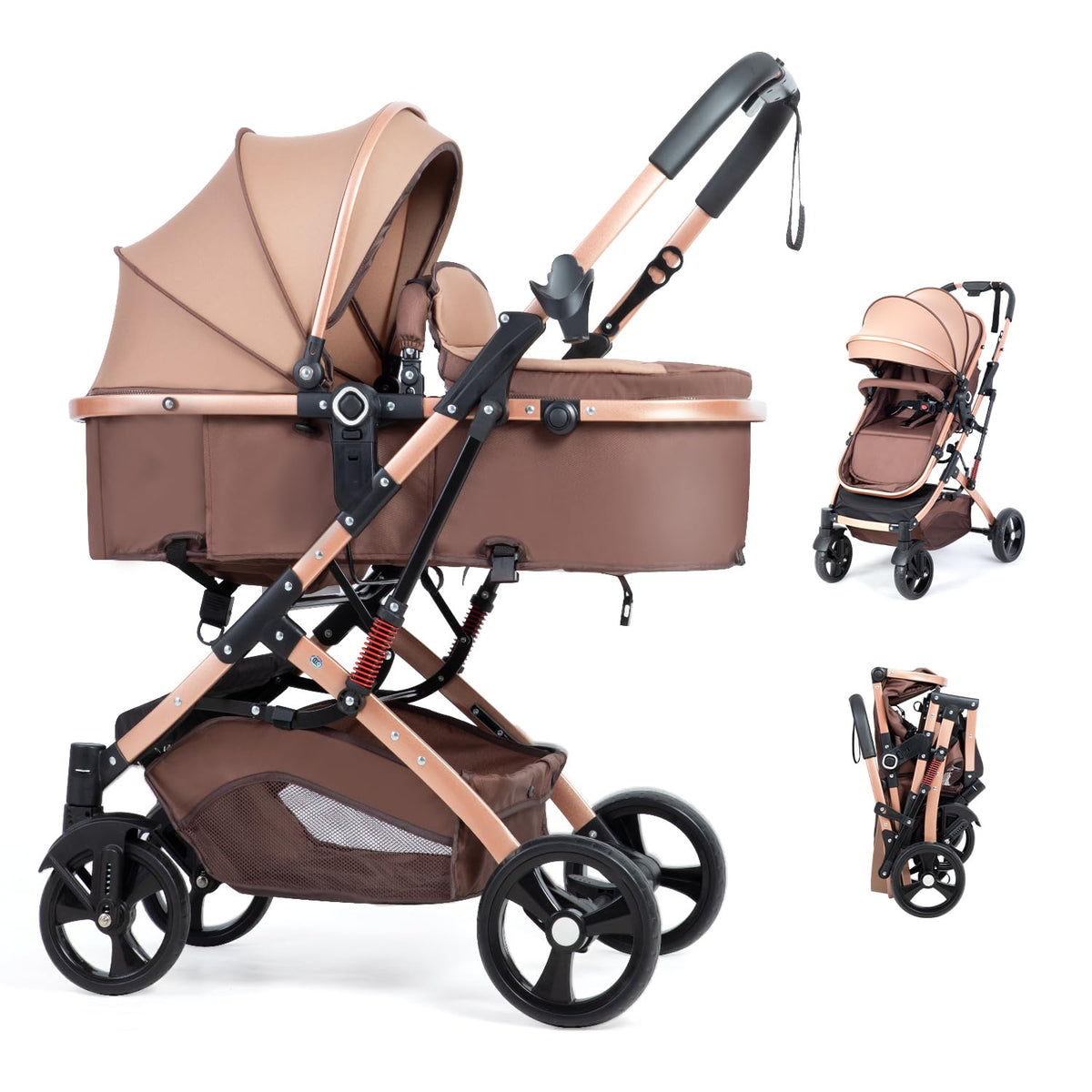 2 in 1 Foldable Baby Stroller with Adjustable Canopy W225