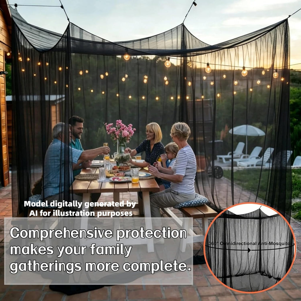 10x10ft Camping Mosquito Net with Hanging Ropes K2897