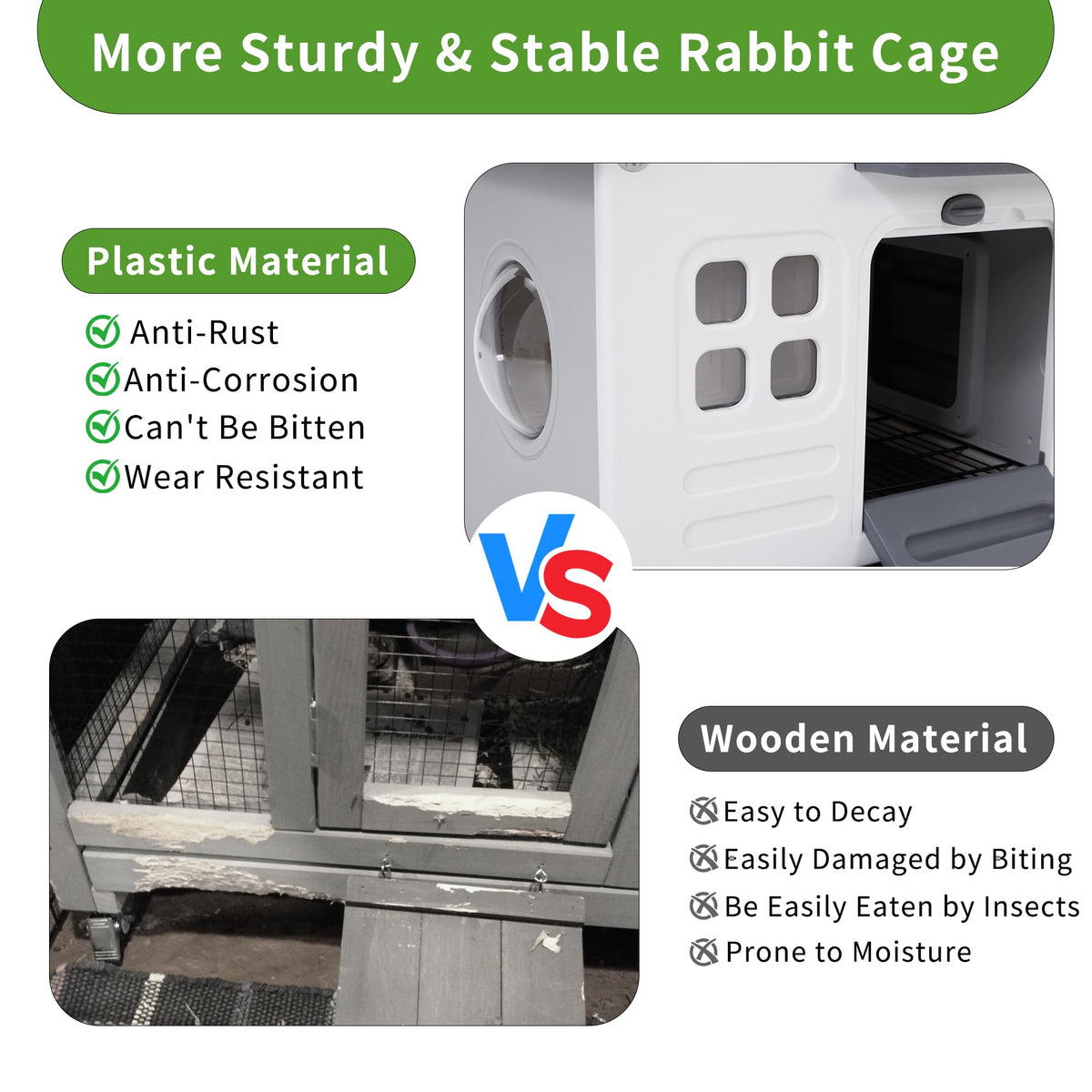 Plastic Rabbit Cage with Run Q233
