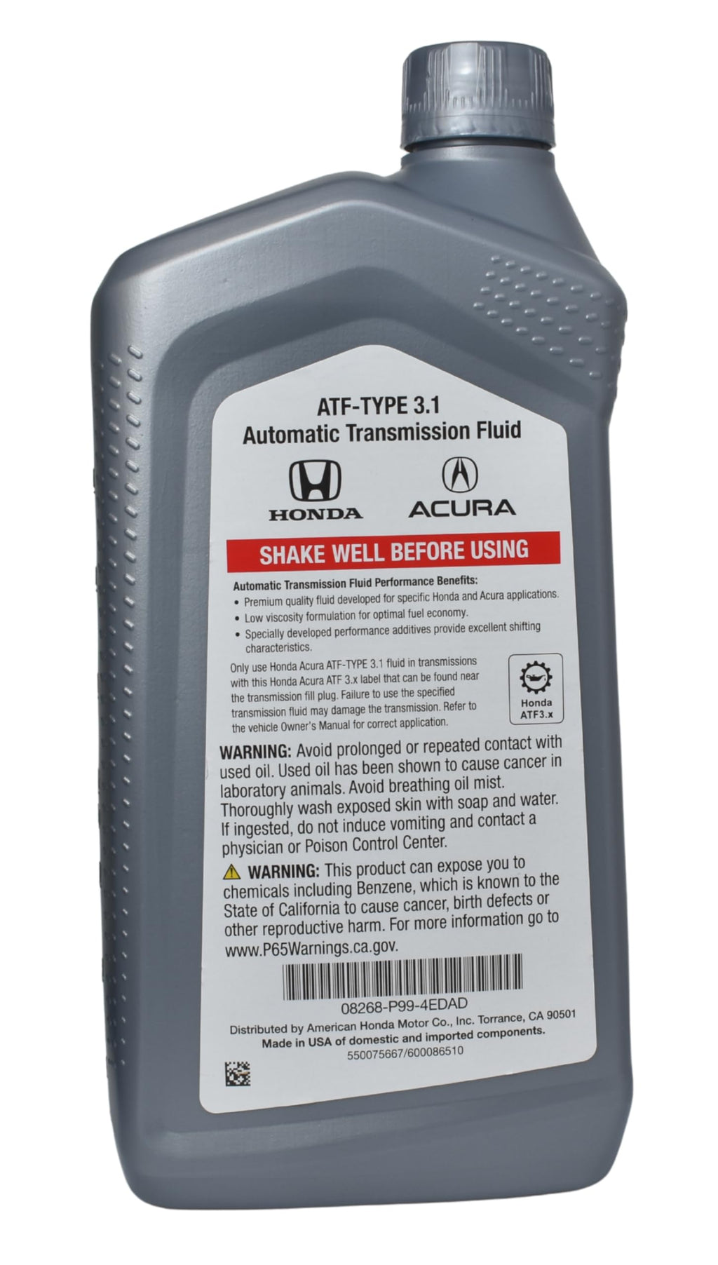 Automatic Transmission Fluid 1 Quart D3726