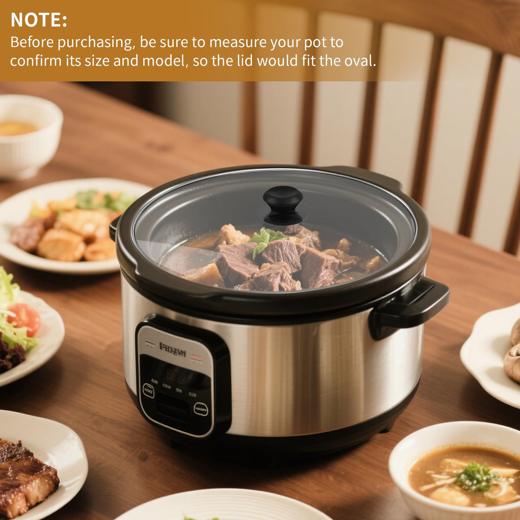 Oval Glass Lid 7 Quart Slow Cooker O129