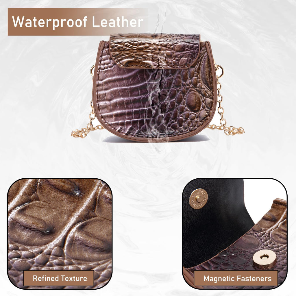 Mini Crocodile Embossed Leather Clutch W692258