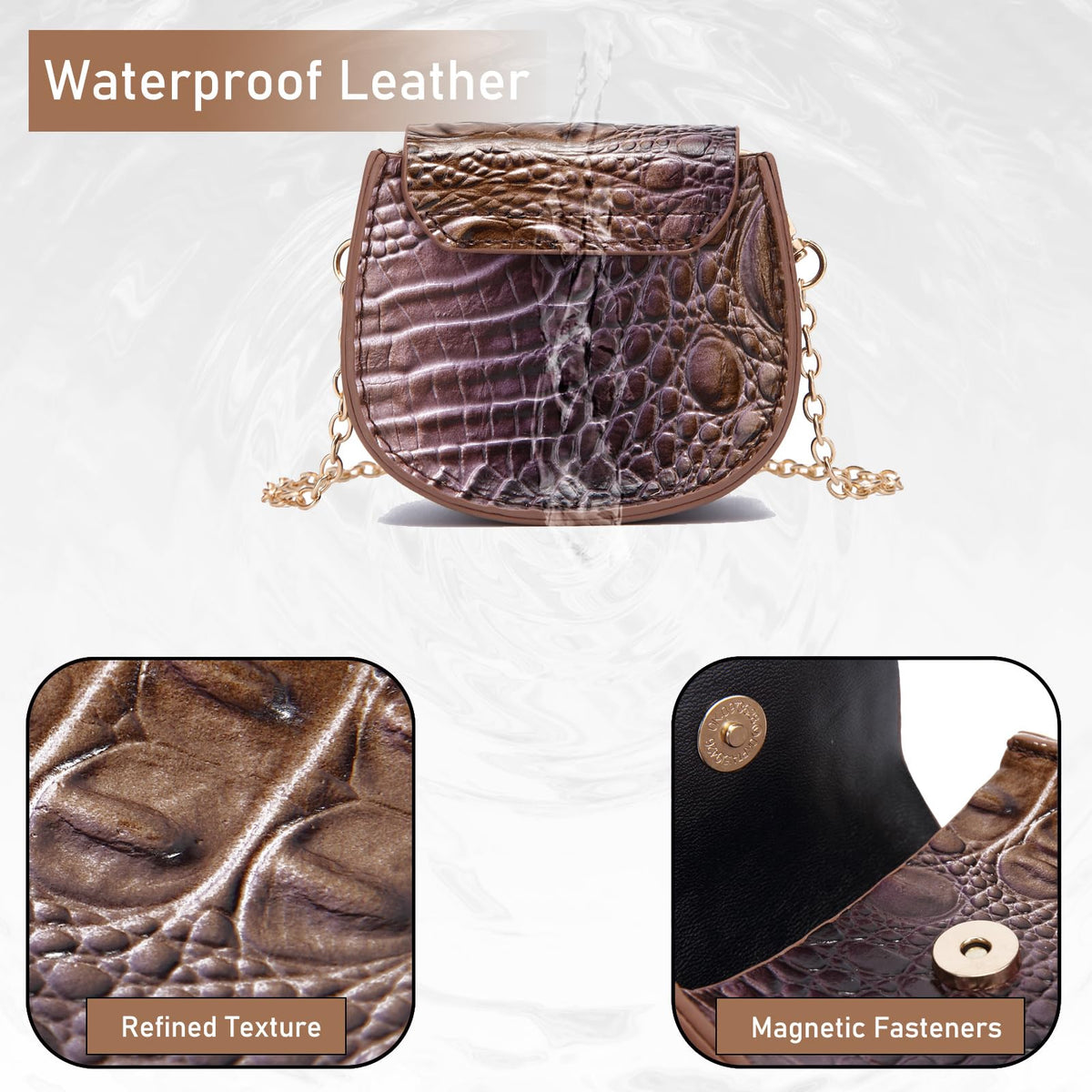 Mini Crocodile Embossed Leather Clutch W692258