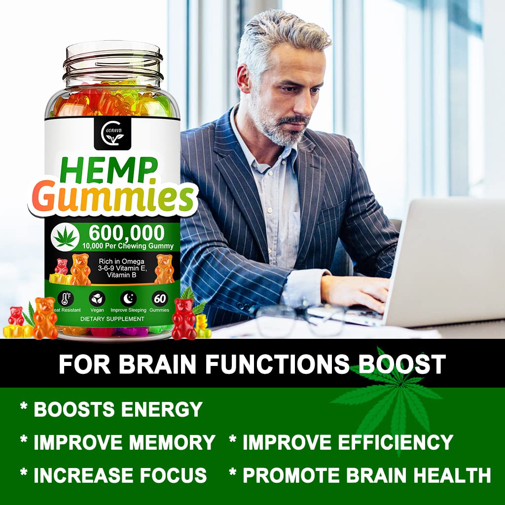 High Potency Hemp Gummies 600,000 Extra Strength Vegan Gluten-Free P932107