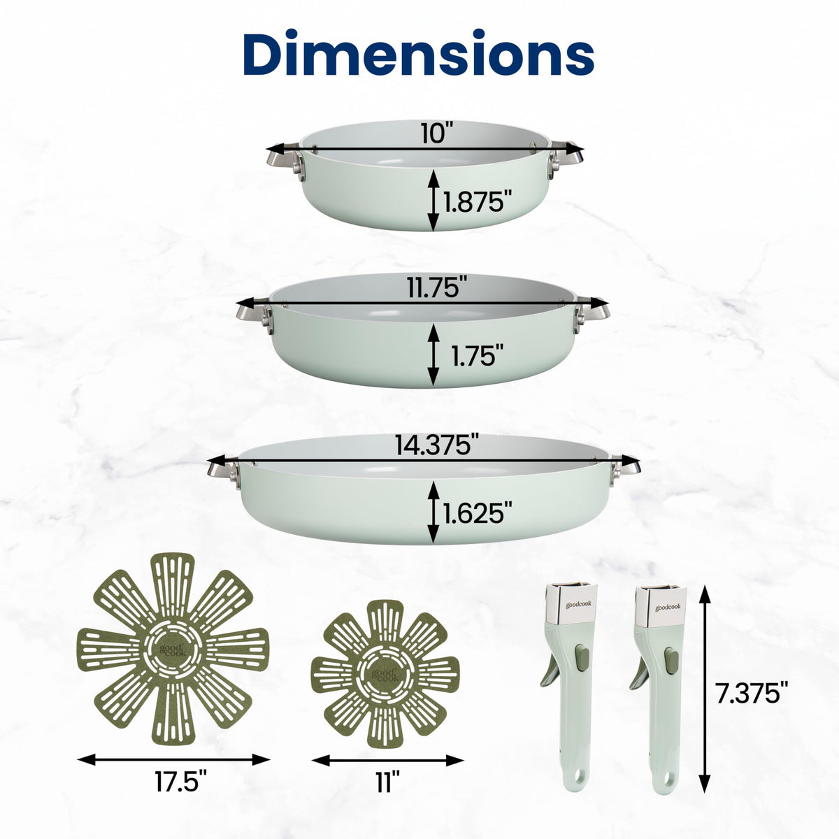 7 Piece Ceramic Nonstick Cookware Set B52344