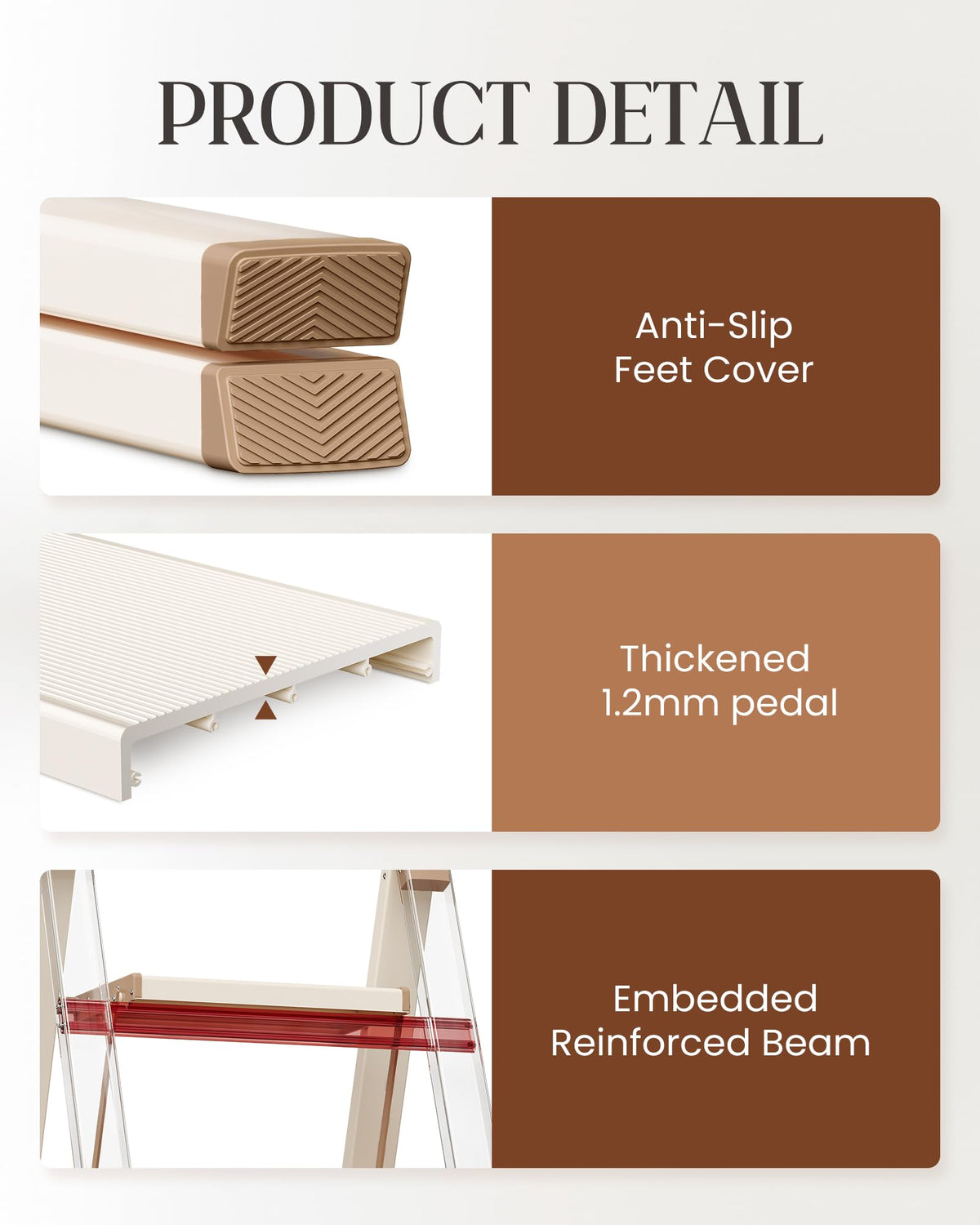 4 Step Ladder with Anti-Slip Wide Pedal E23002