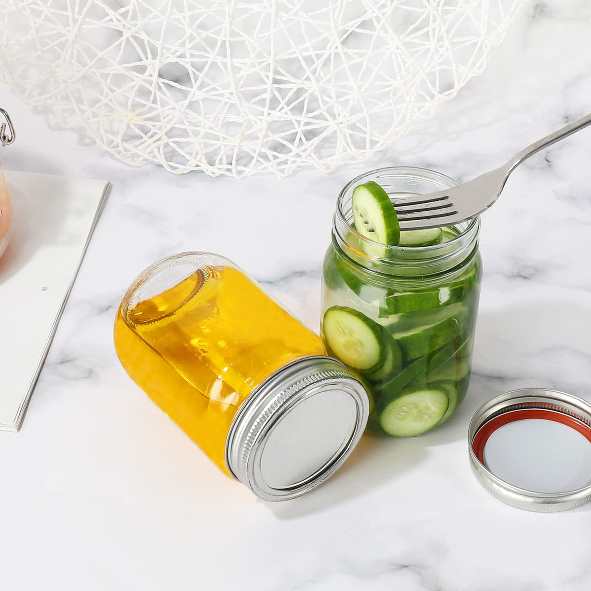 12 oz Glass Mason Jar, 20 Pack Canning Jars with Lids A86360