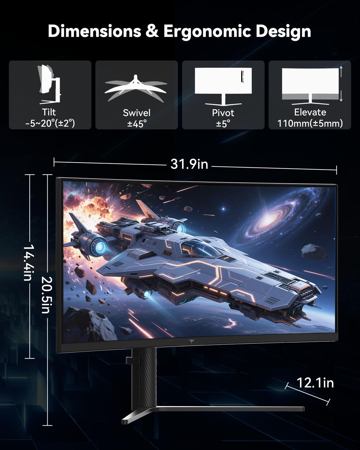34 Inch Ultrawide Curved Gaming Monitor K831003