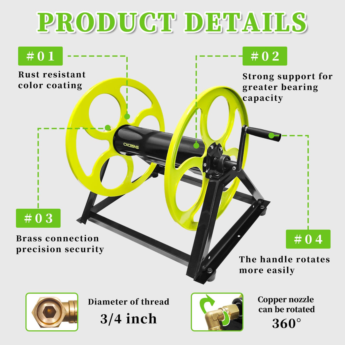 Wall Mount Garden Hose Reel 400FT K1949