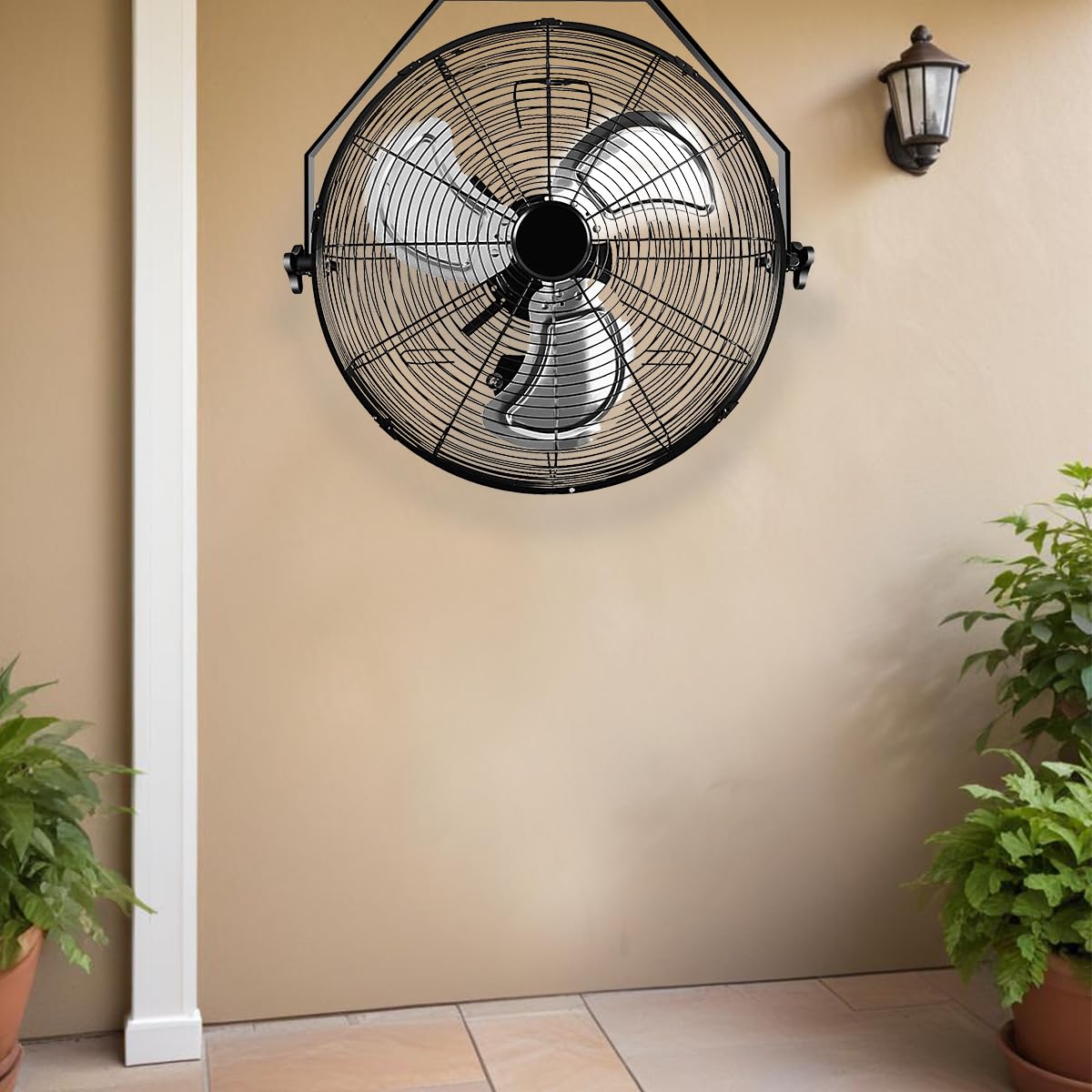 Black Industrial Metal Floor Fan K546310