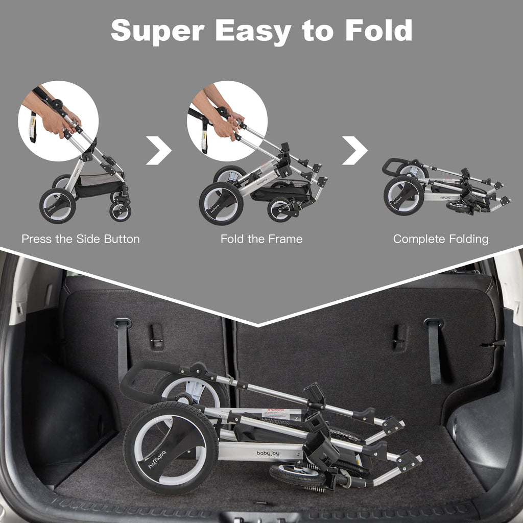 2-in-1 Convertible Bassinet Reclining Stroller A438146