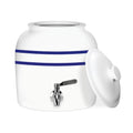 Porcelain Ceramic Crock Water Dispenser with Stainless Steel Faucet and Lid D3714