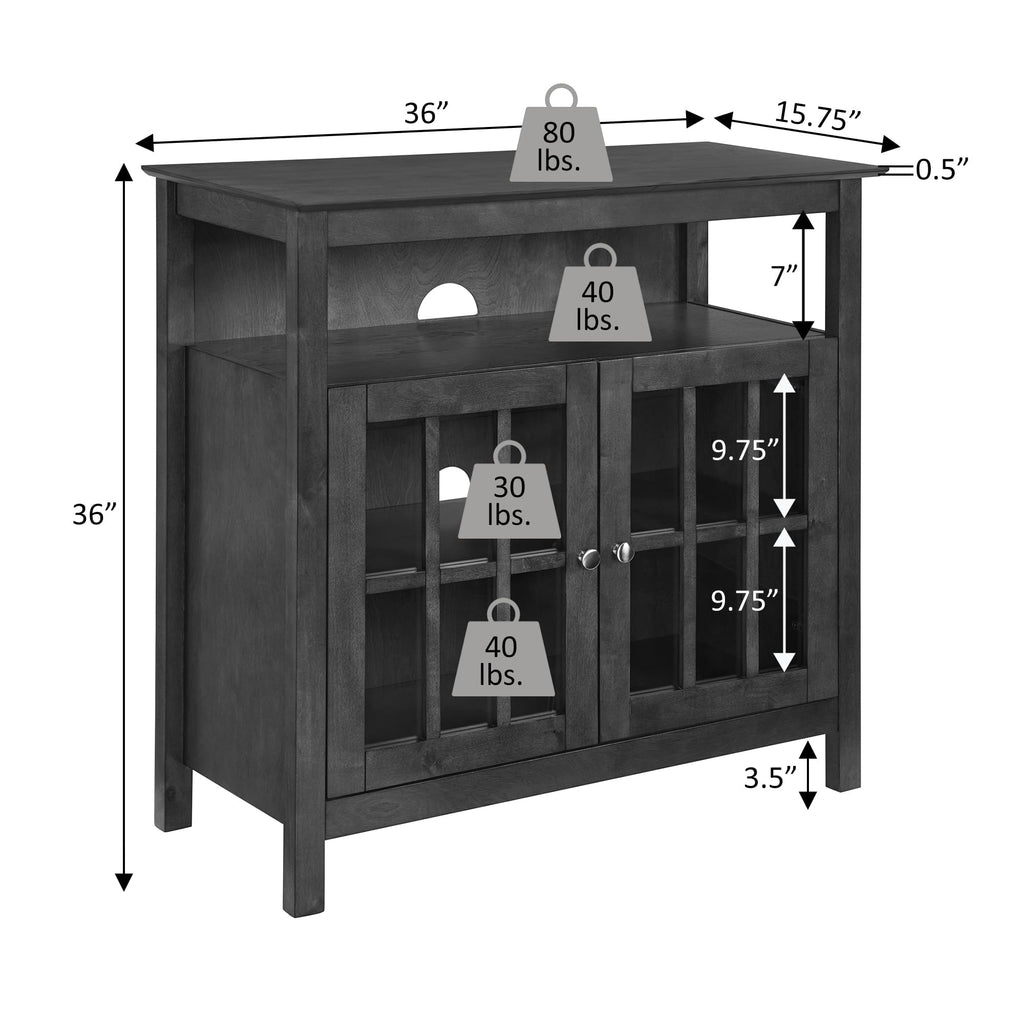 Espresso TV Stand with Shelves W400