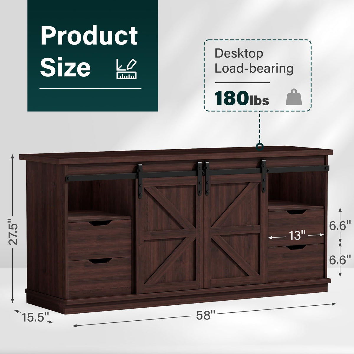 Rustic Oak 4 Drawer TV Stand O73793