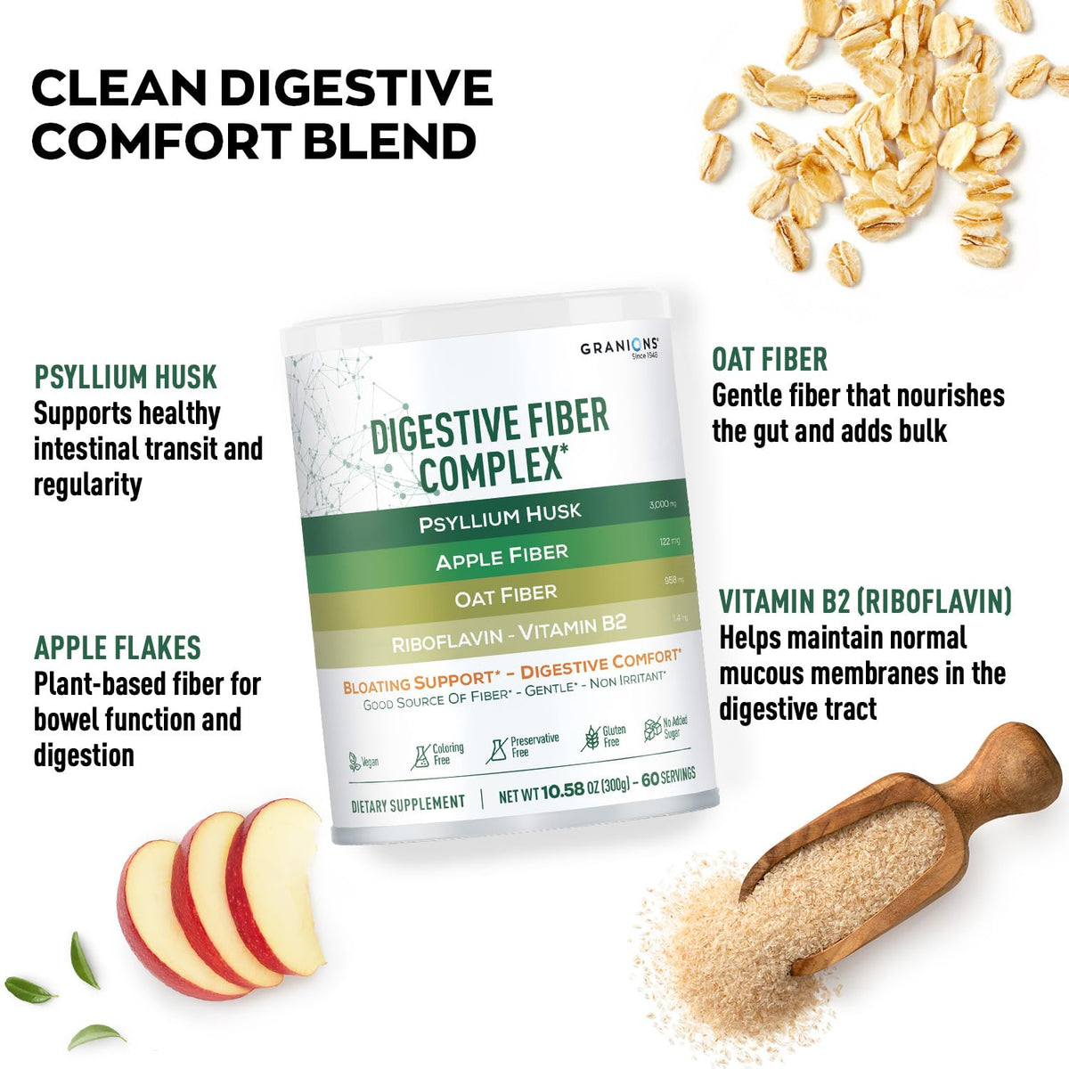 Psyllium Husk Powder 4in1 Digestive Fiber Supplement Q687