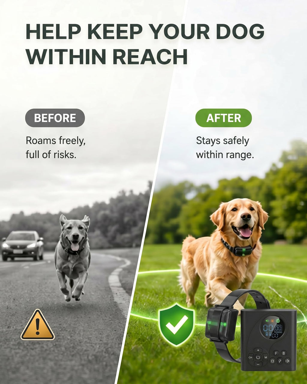 Wireless Dog Fence with Remote Collar L9716