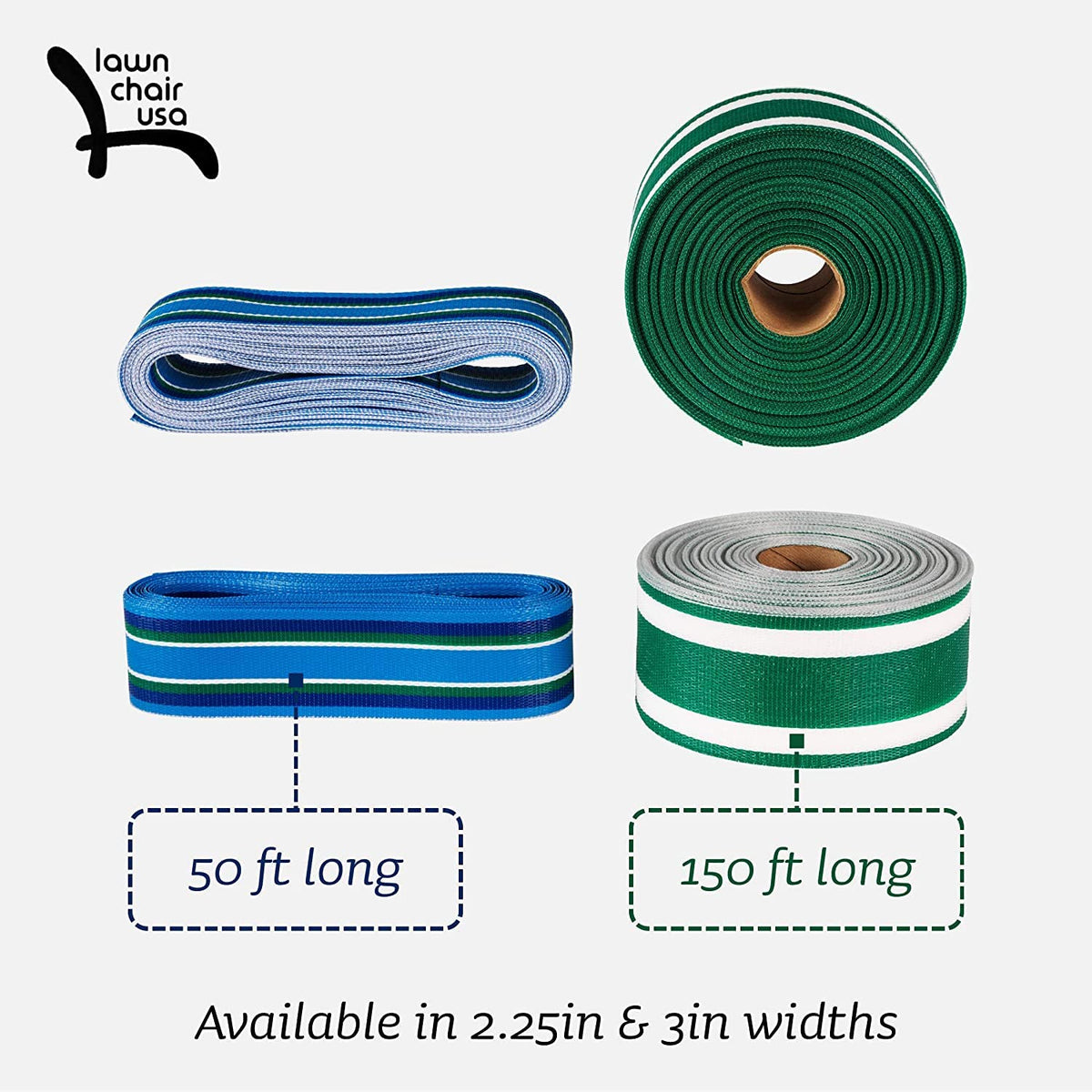 Blue 3" x 50' Lawn Chair Webbing R261215