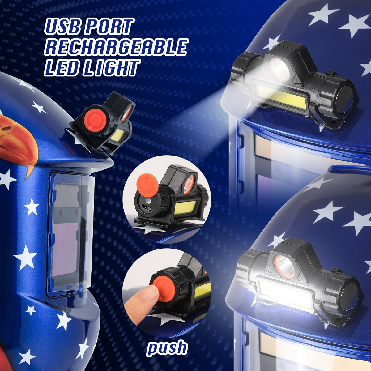 Auto Darkening Welding Helmet with LED Light U4833