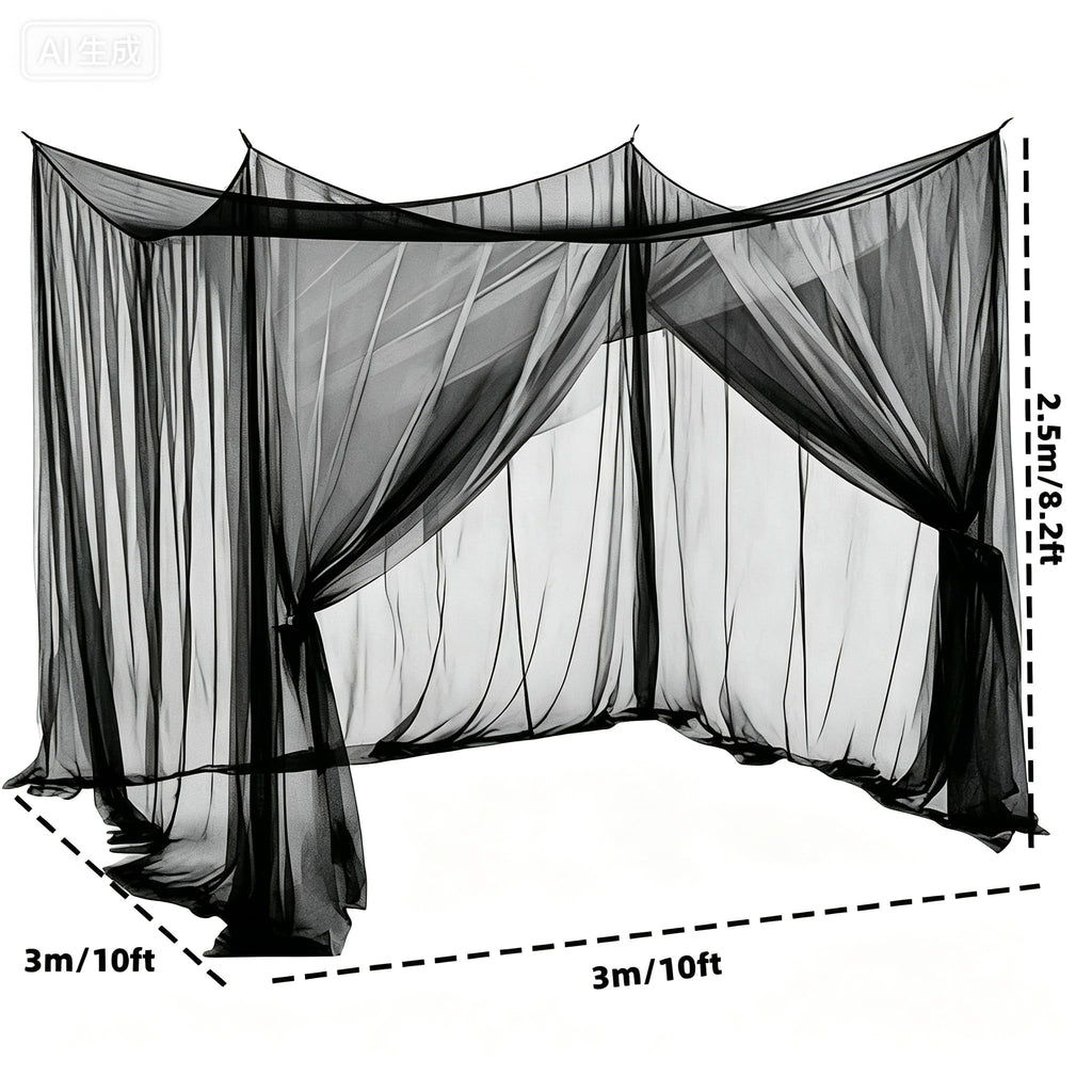 10x10ft Camping Mosquito Net with Hanging Ropes K2897