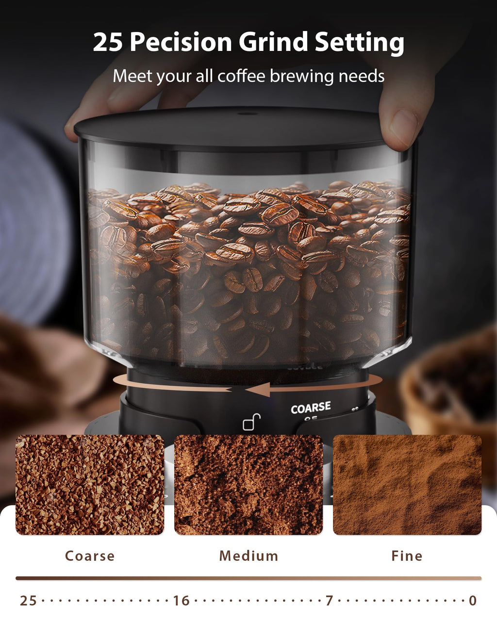 Black Burr Coffee Grinder D7767