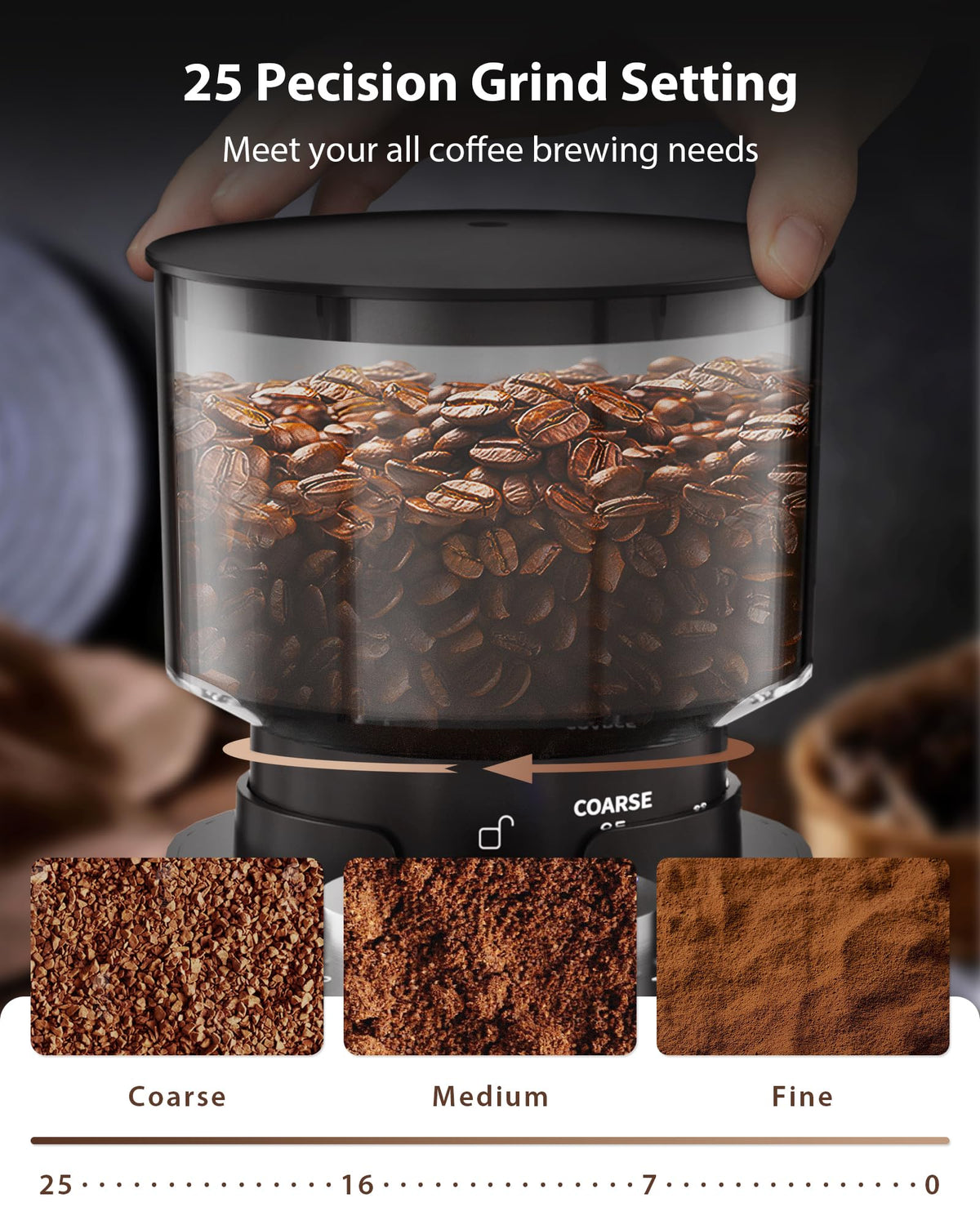 Black Burr Coffee Grinder D7767