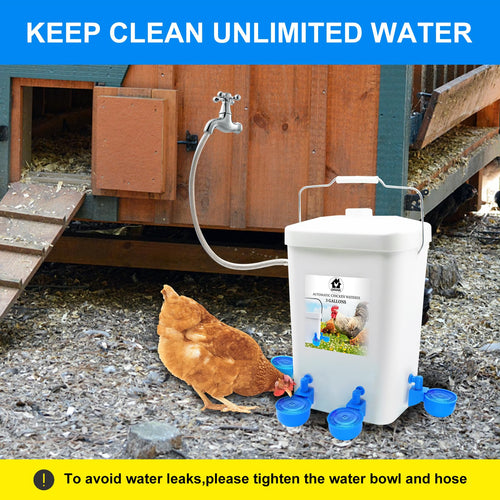 3 Gallons Automatic Poultry Waterer with Hose Attachment V206