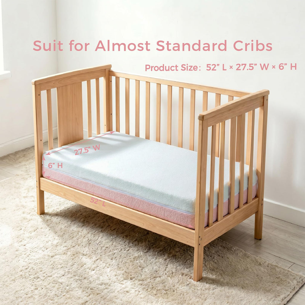 Dual Sided Gel Memory Foam Crib and Toddler Mattress B439