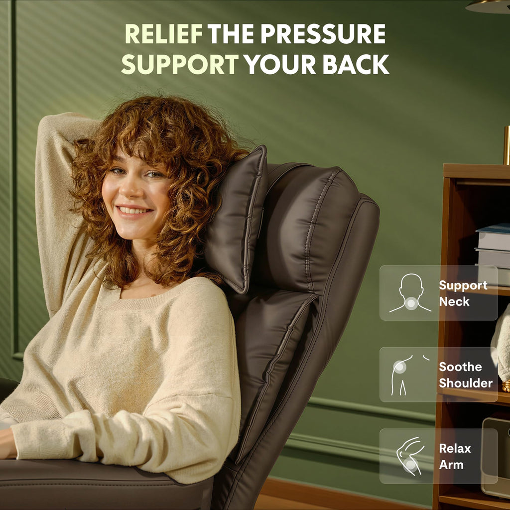 Oversized Brown Convertible Office Chair J543