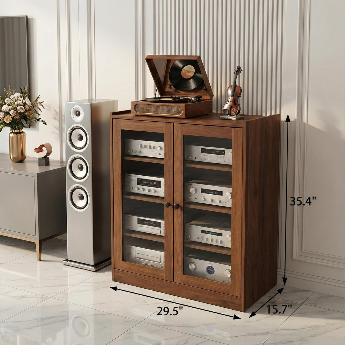 Audio Stereo Cabinet with Glass Doors C778