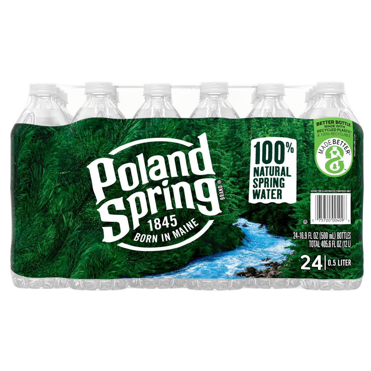 100% Natural Spring Water 16.9 fl oz 24 Pack F481523