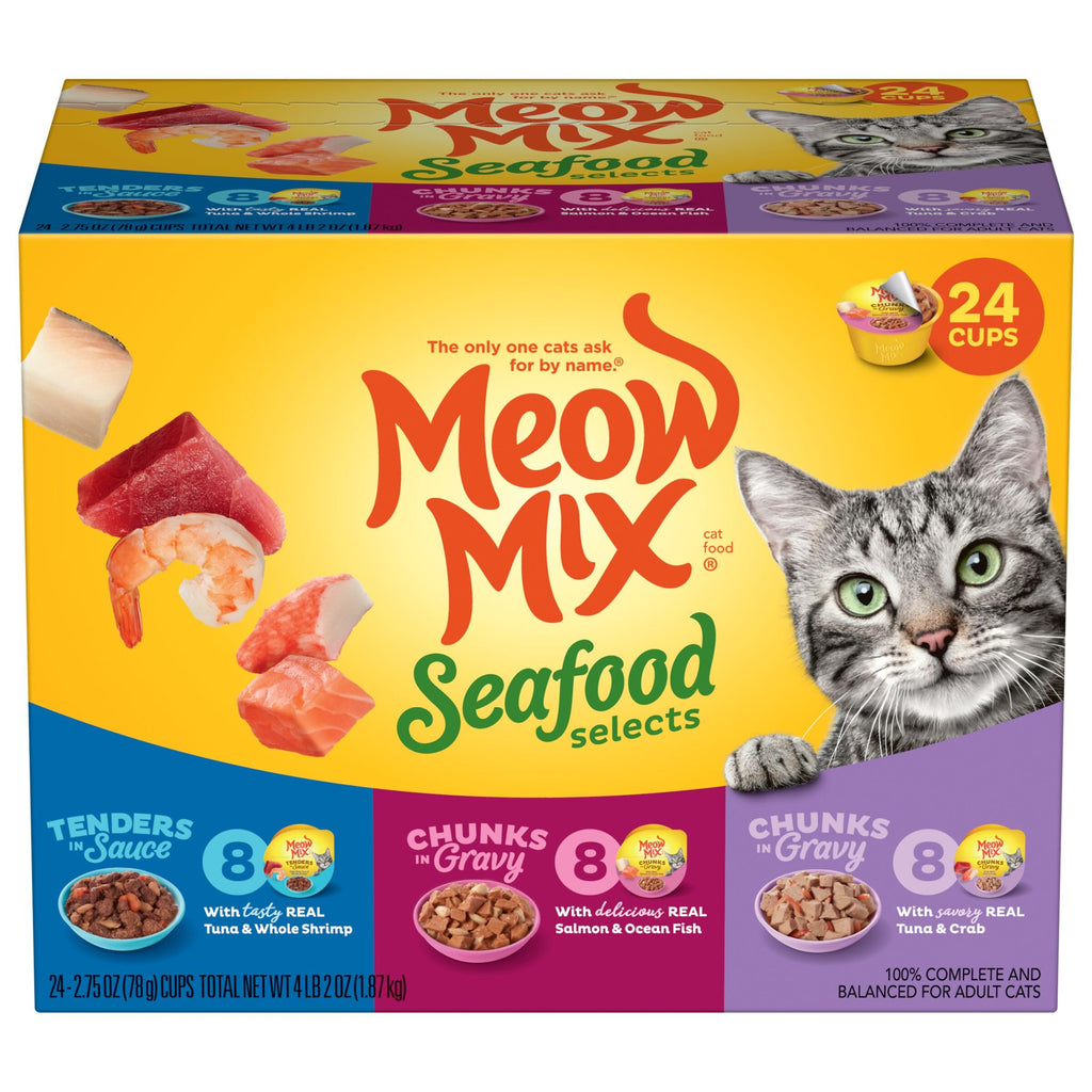 Dry Cat Food 6.3 Pound and Wet Cat Food Variety Pack 2.75 Ounce (Pack of 24) Q4740