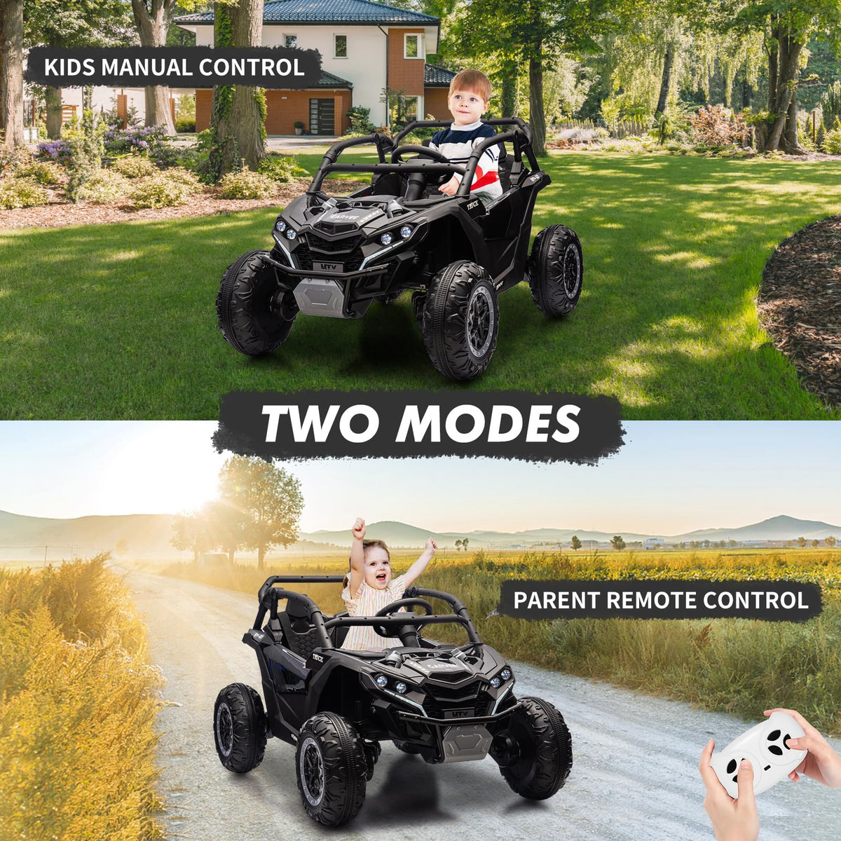 24V 2-Seater Kids Ride on Car with Remote Control 4WD Electric Truck X8175