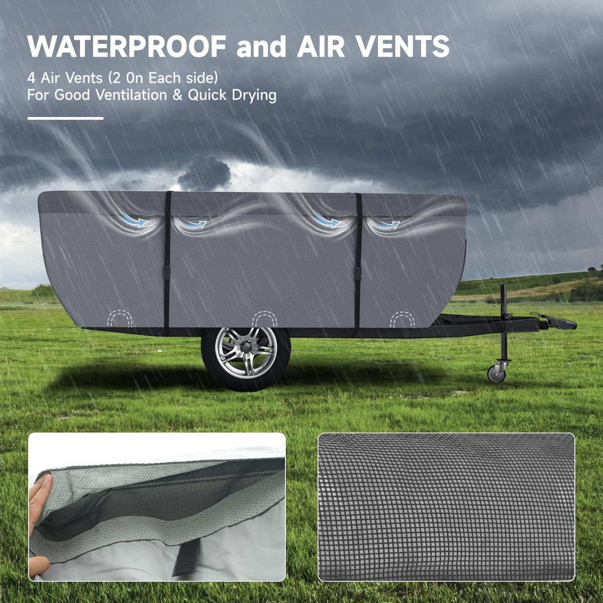Waterproof Anti-UV Pop Up Camper Cover Fits 14'-16' Trailers T238224