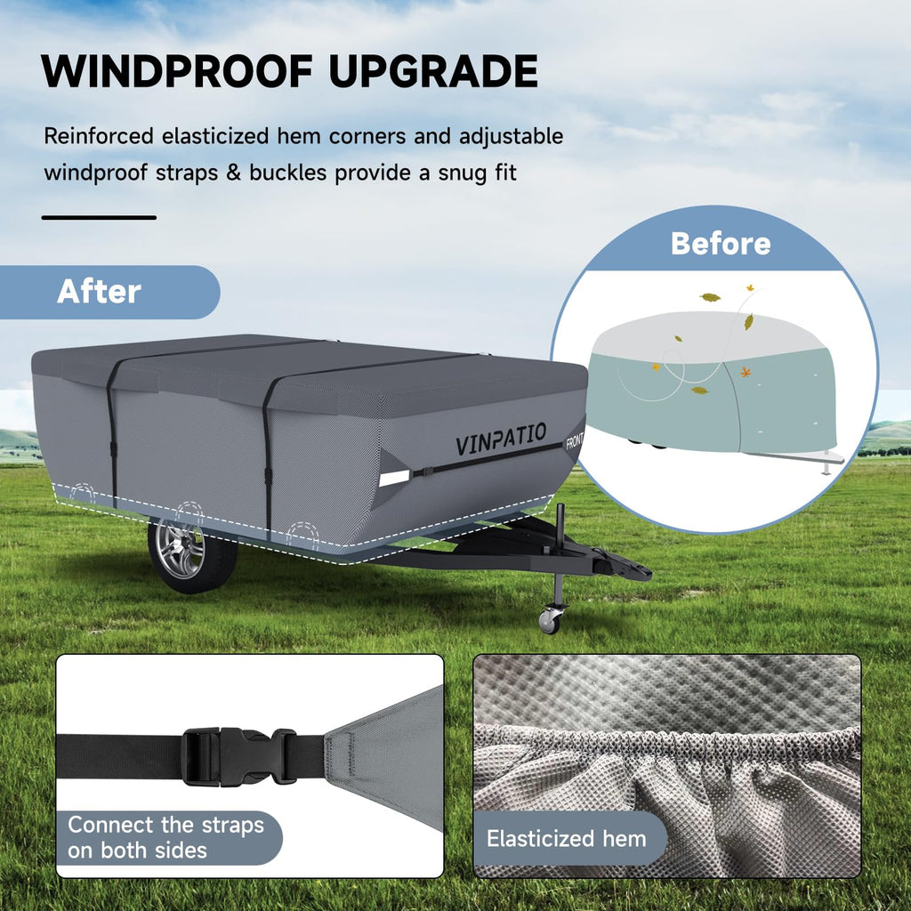 Waterproof Anti-UV Pop Up Camper Cover Fits 14'-16' Trailers T238224
