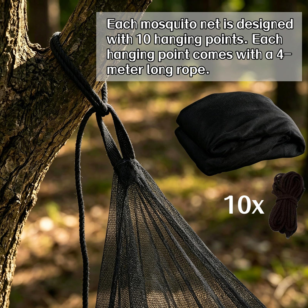 10x10ft Camping Mosquito Net with Hanging Ropes K2897