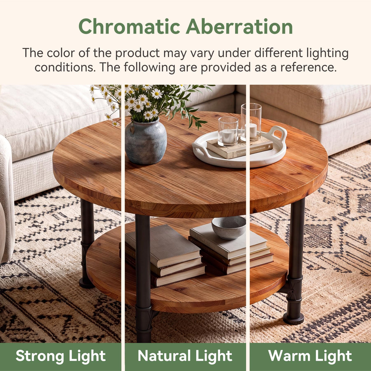 Solid Wood Round Coffee Table O2187