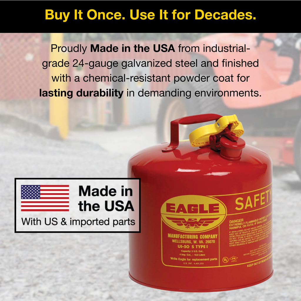 5 Gallon Type I Red Safety Gas Can Y2427