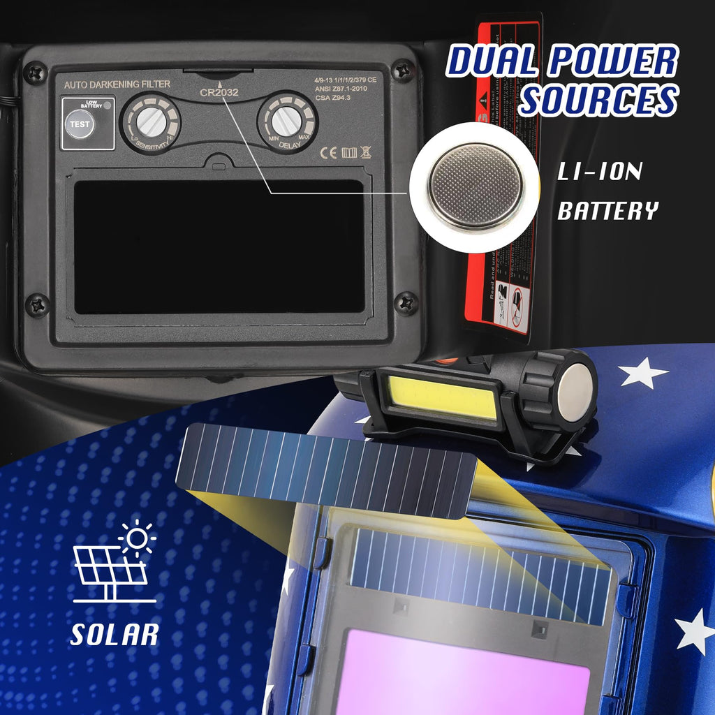 Auto Darkening Welding Helmet with LED Light U4833