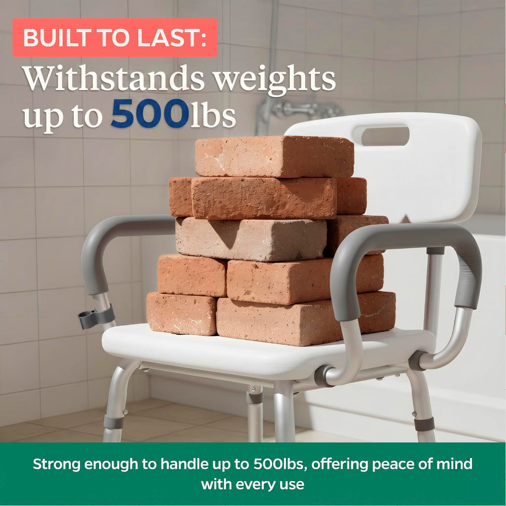 Adjustable Shower Chair with Mat W84097
