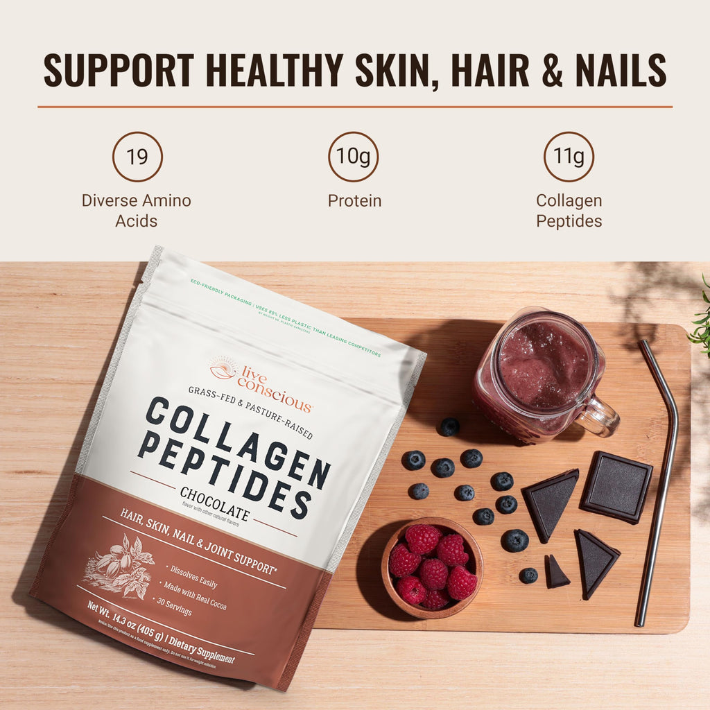Chocolate Collagen Peptides Powder 15oz I3547