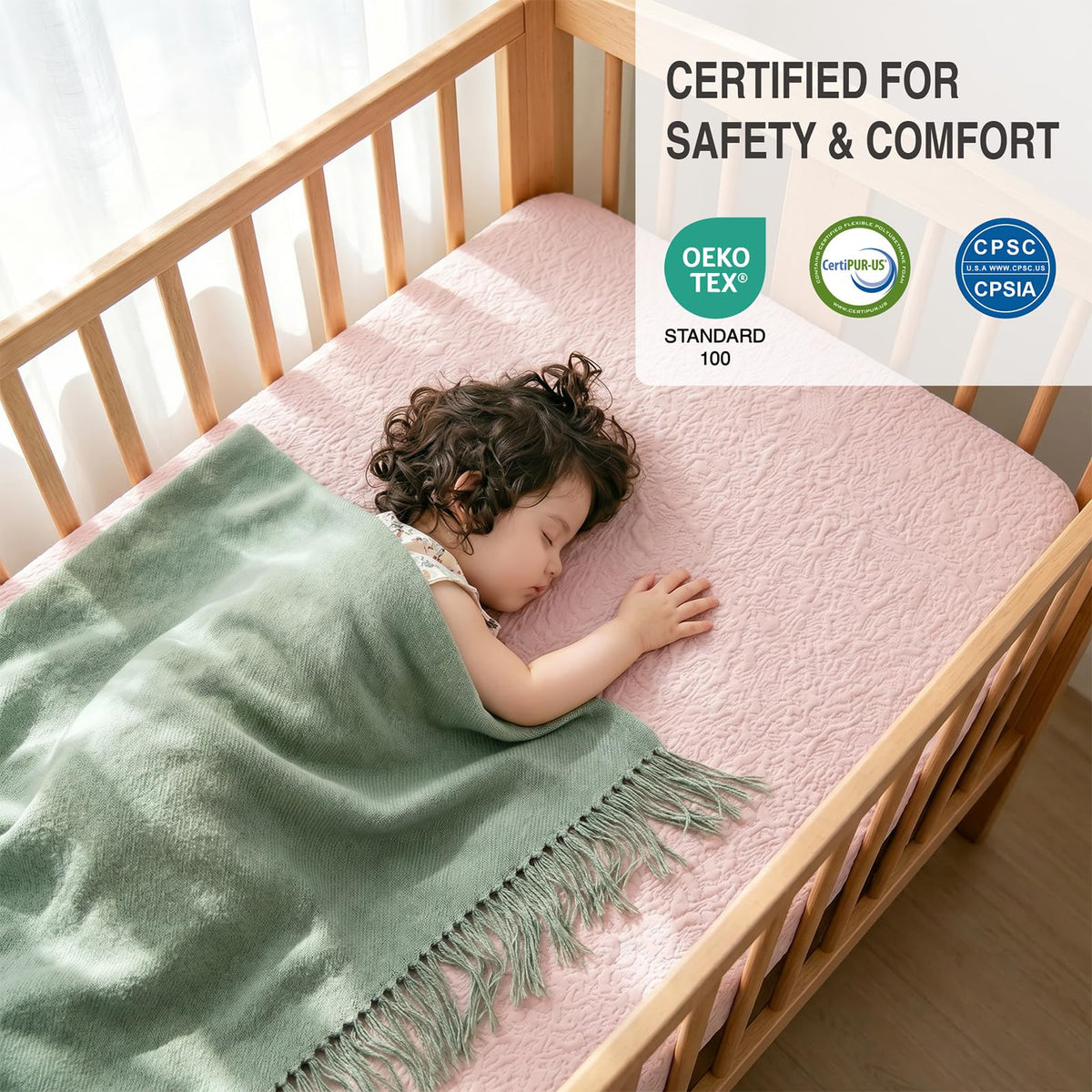 Dual Sided Gel Memory Foam Crib and Toddler Mattress B439