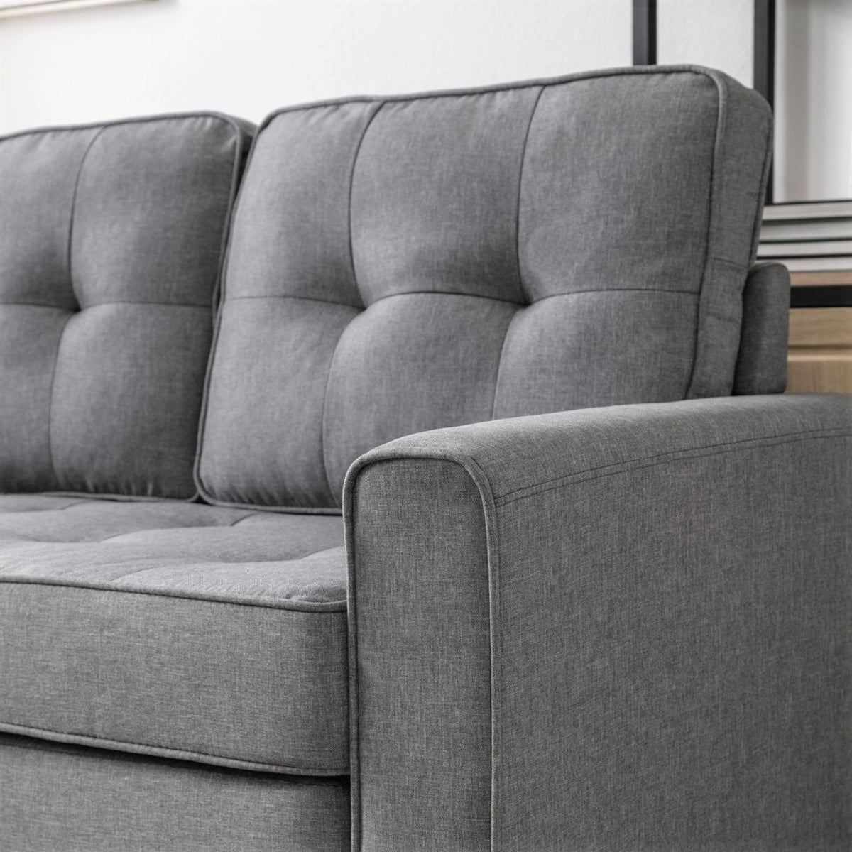 58 Inch Light Gray Upholstered Sleeper Sofa Bed U20389