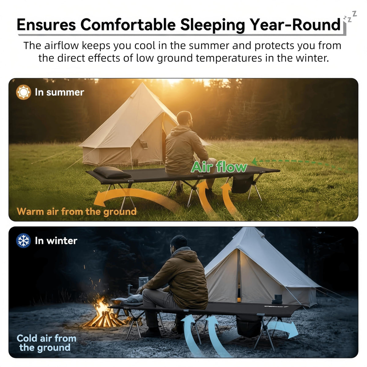 Lightweight Foldable Camping Cot 300 lbs Capacity H7543