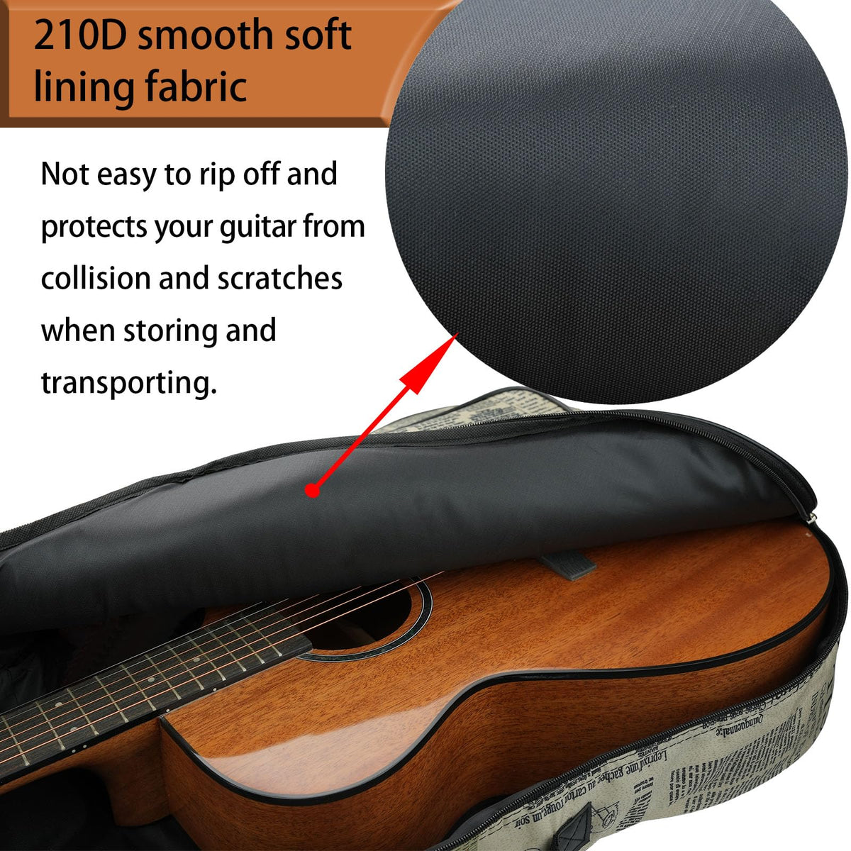 36/38 Inch Acoustic Guitar Gig Bag with 6mm Padding F228