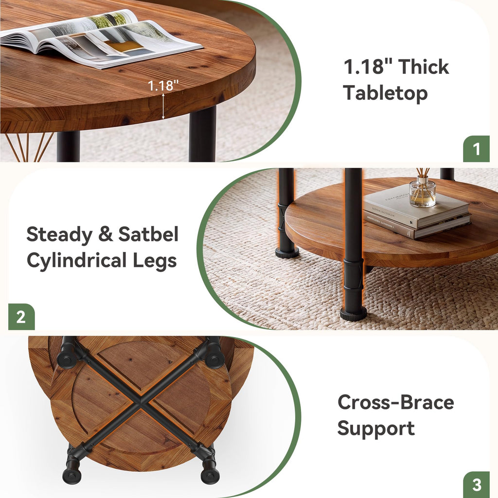 Solid Wood Round Coffee Table O2187