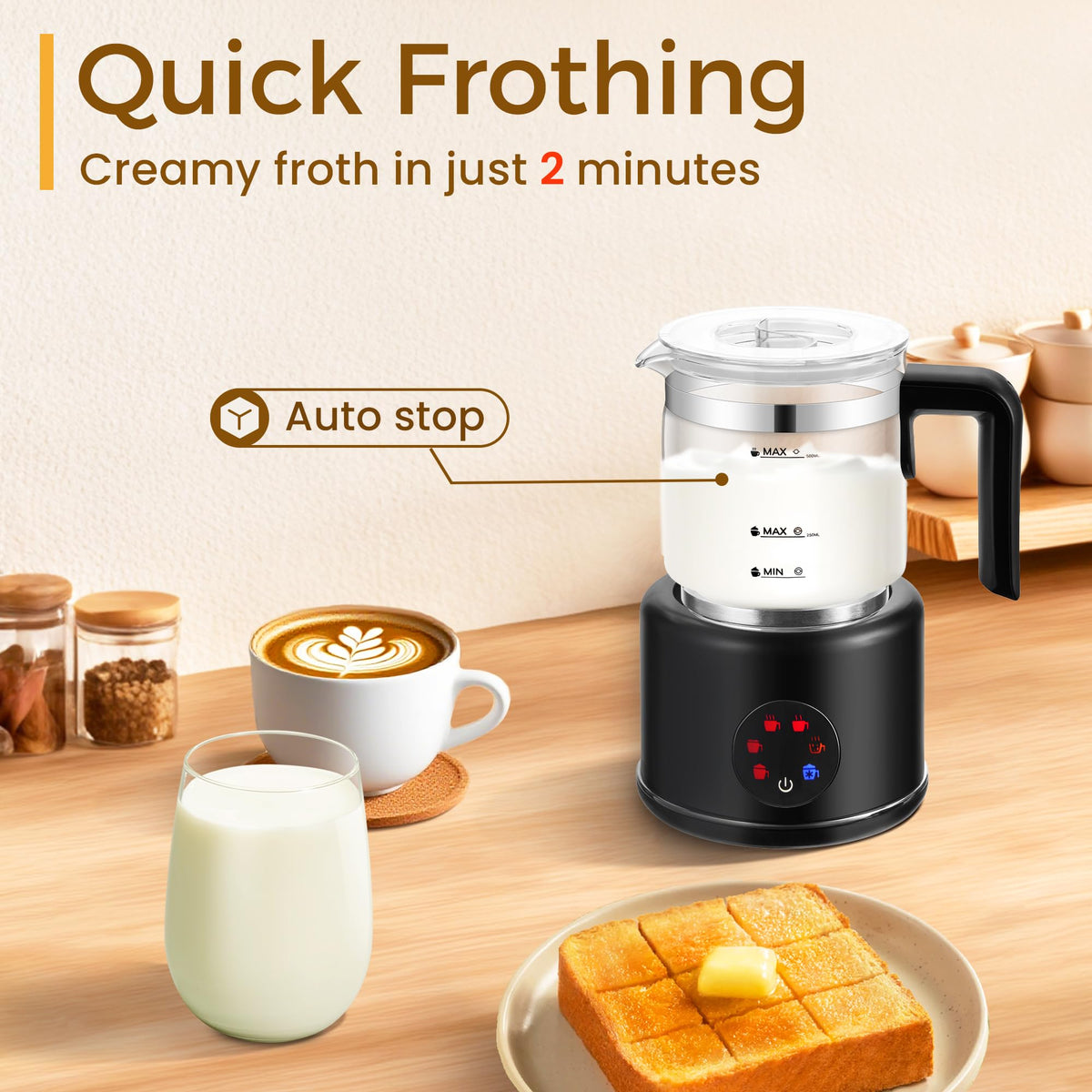 6 in 1 Electric Milk Frother and Steamer X201682