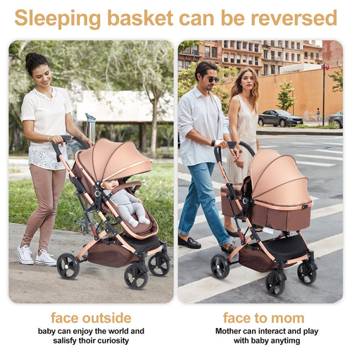 2 in 1 Foldable Baby Stroller with Adjustable Canopy W225