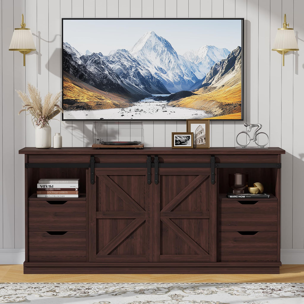 Rustic Oak 4 Drawer TV Stand O73793