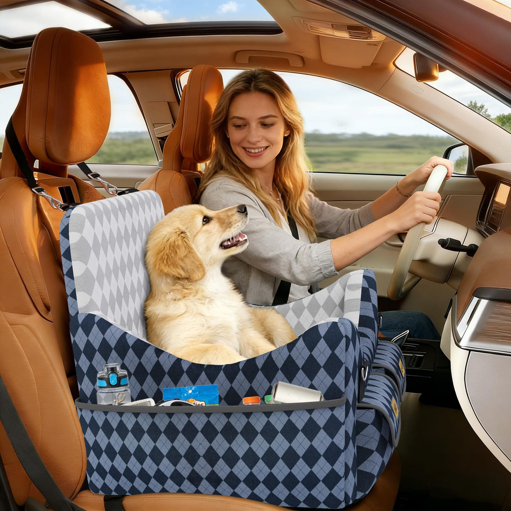 Memory Foam Dog Booster Seat with Safety Belt D64282